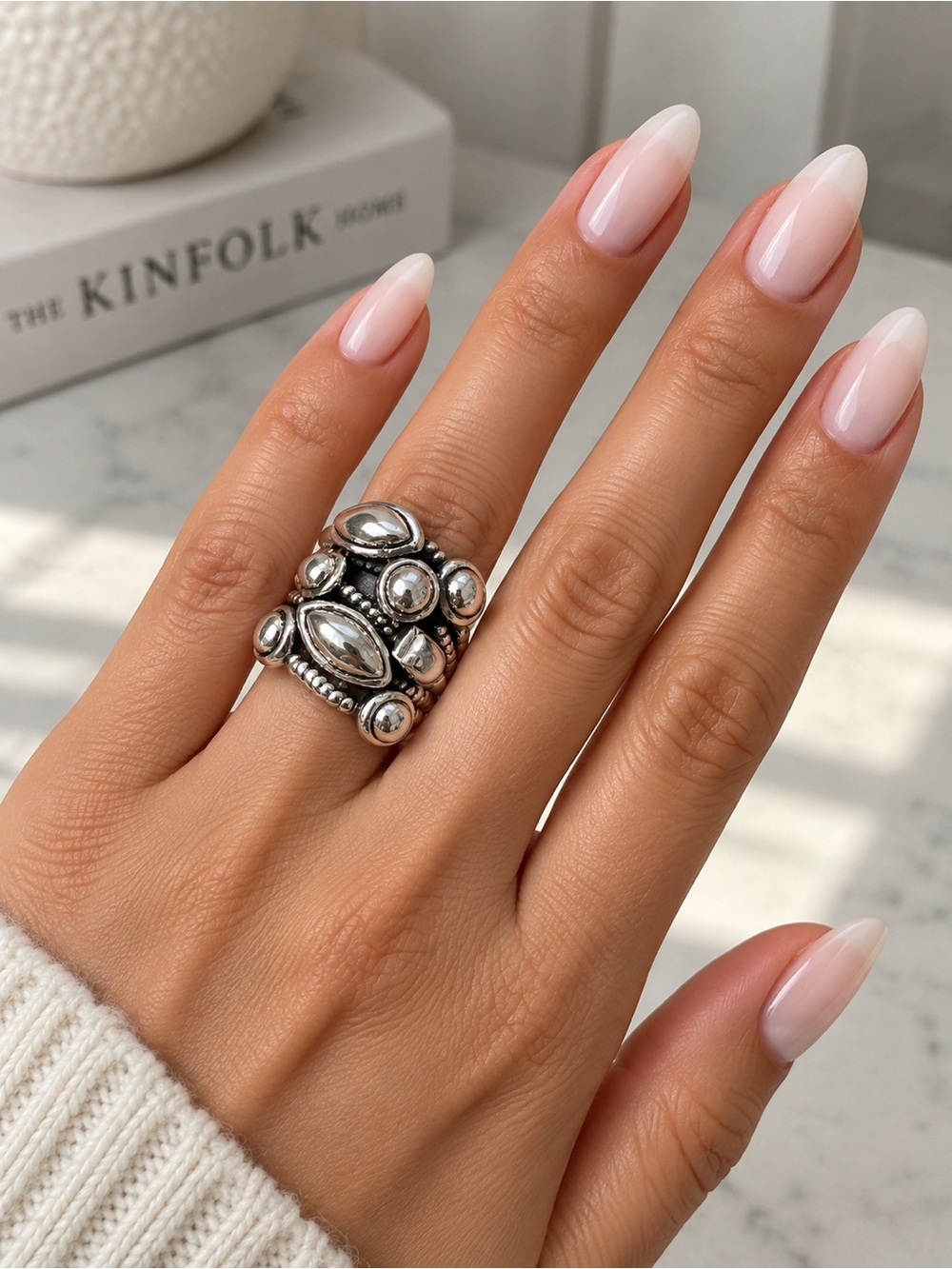 Sterling Silver Statement Ring - Silver